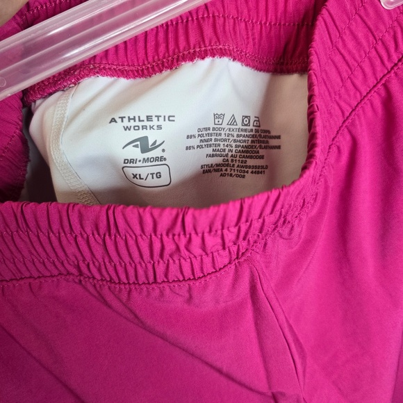 Athletic Works Pink Athletic Shorts Size XL - Floral Liner - Picture 3 of 4